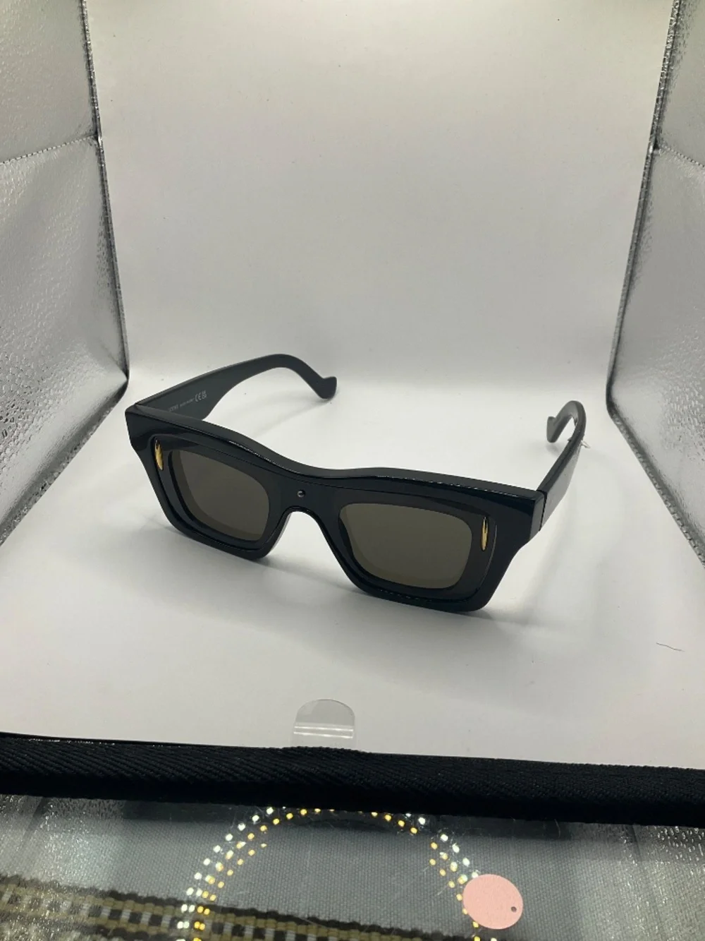 Loewe Signature Black Geometric Sunglasses, 54mm